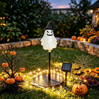 Lampu Taman Tenaga Surya Halloween dengan Bentuk Hantu dan Labu yang Dapat Diganti, Lampu LED Hangat Tahan Air untuk Dekorasi Taman, Halaman, dan Jalan Setapak