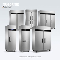 Congélateur vertical commercial OEM ODM à 4 portes, réfrigérateur à air froid en acier inoxydable, réfrigérateur commercial pour restaurant