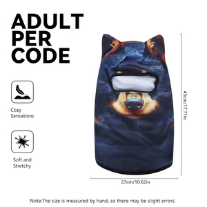 Waterproof Spandex Animal Print <strong>Balaclava</strong> 3D Cat &amp; <strong>Dog</strong> Full Face Mask for Winter Outdoor Sports &amp; Cosplay - Product Image 3