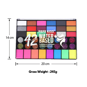 Bán buôn 42 màu sắc lễ hội chuyên nghiệp mặt sơn trang điểm nước dựa trên long lanh UV Neon <span class=keywords><strong>Glow</strong></span> mặt sơn Palette - Product Image 3