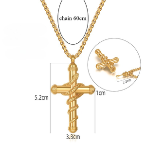 Collar con Colgante de Urna para Cenizas de Cremación, Chapado en Oro de 18K, Joyería Conmemorativa, Cruz con Oración del Señor, Joyería Religiosa - Product Image 3