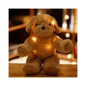 Valentijnsdag Kinderen Cadeau Knuffels Teddybeer Kip Eekhoorn Nijlpaard Puppy Knuffel Baby Pluche Kussen Met Licht