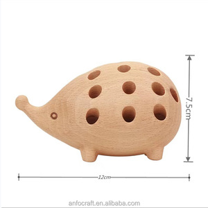 Hedgehog Wooden Pen Cup Pencil <strong>Holder</strong> for Desk Decor Organizer Creative Home Tabletop Ornament <strong>Lovely</strong> Gift Wooden Storage - Product Image 2