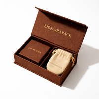 Lionwrapack Vente en Gros Boîte à Bijoux Magnétique en Forme de Livre, Coffret Cadeau Aimanté pour Boucles d'Oreilles, Collier et Bague