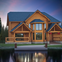 Villa de luxe au design moderne, maison en bois préfabriquée, grandes maisons résidentielles préfabriquées