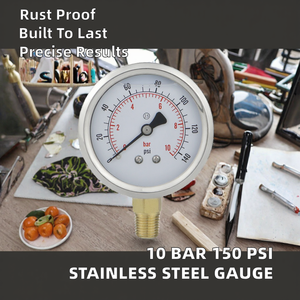 탁월한 <span class=keywords><strong>10</strong></span>바 150psi 스테인리스 스틸 압력 게이지 DN65 2.5% 정확도 1년 보증 100% 부식 저항 신뢰할 수 있는 제품 - Product Image 2