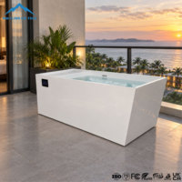 Baignoire à glace froide en acrylique blanc avec logo personnalisé, 1HP, avec écran tactile WiFi pour projets de bien-être