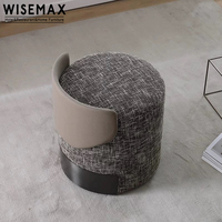 WISEMAX FURNITURE Chaise d'appoint moderne pour la maison, tabouret de luxe pour chambre à coucher, chaise à dossier bas, tabouret rond pour hôtel