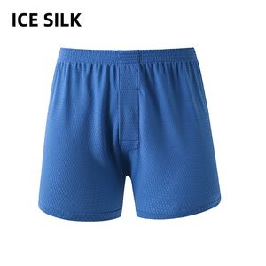 8012 Boxer en maille de soie glacée rafraîchissante pour <span class=keywords><strong>homme</strong></span>, anti-frottement des jambes, sous-vêtement, <span class=keywords><strong>pyjama</strong></span> d'été, pantalon de plage, caleçon boxer, en stock, vente chaude - Product Image 1