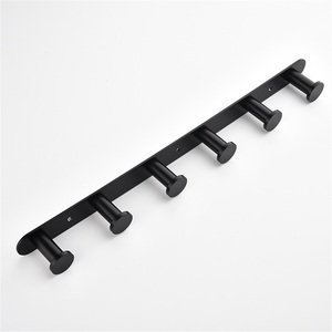 Iron Matte <b>Black</b> Modern Wall Mounted Flexible Perforated Tool <b>Hook</b> for Bathroom Engineering - Product Image 4