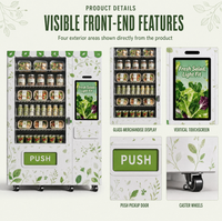 Distributeur automatique de salades Yunyin avec refroidissement par compresseur, Wi-Fi/Pochette électronique, libre-service sans personnel pour salle de sport, bureau, supermarché, commerce de détail