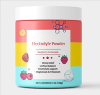 Poudre de boisson électrolytique Supracalm saveur framboise-citron OEM pour adultes – Complément pour le soulagement du stress et l'équilibre du cortisol