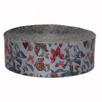 Ruban imprimé papillon Y2K 2 mm Couleurs psychédéliques vibrantes Polyester/coton écologique Largeur 50 mm Transfert thermique Mode rétro