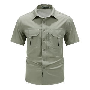Chemises de construction à boutons pour hommes chemisier de pêche rafraîchissant tenue de randonnée à séchage rapide vêtements de mécanicien d'été chemise de travail - Product Image 5