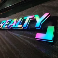 Enseigne publicitaire personnalisée en lettres 3D RGB, LED acrylique néon pleine couleur, pour devanture de magasin et bureau, publicité automobile, avec contrôle Bluetooth, étanche IP65