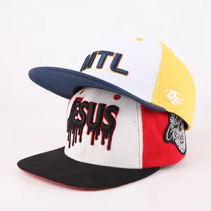 Wholesale High Quality Custom Embroidery Logo 6 Panel Hip Hop Flat Brim Snapback Sports Hat Cap