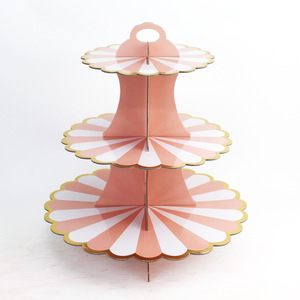 Ychon sıcak satış üç katmanlar cupcake tatlı kağıt standı yüksek kaliteli kek ekran çiçek rafı parti kek tabakları süslemeleri - Product Image 6