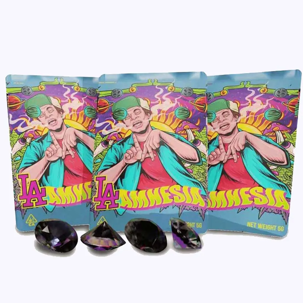 Kalee Holografische Snoep Ijs Eetbare Bloem 8e Vormige Mylar Zak 3.5G Uitgesneden Cali Bags Koekjes Verpakking Cali Packs