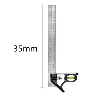 Juego de reglas cuadradas ajustables de 300mm (12 pulgadas) para combinación de Ingeniero Industrial Medición de nivel de regla de ángulo recto - Product Image 3