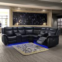 Frank Möbel Wohnzimmer-Ledersofa-Set mit Modernem Ergonomischem Design, Relaxfunktion für Wohnzimmer und Hotellobby