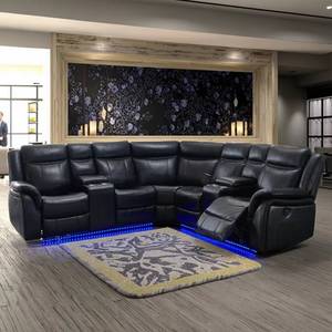 Juego de Sofás Reclinables de Cuero para el Hogar, Diseño Ergonómico Moderno de Frank Furniture, para Sala de Estar, Vestíbulo de Hotel - Product Image 1