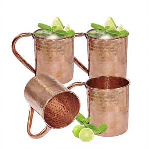 Martelé Antique Cuivre Moscou Mule Cuivre Bière Tasse Ensemble de 4 Pièces Pour Cadeau de Fête - Product Image 1
