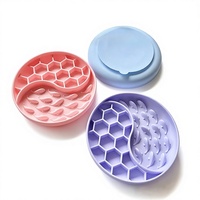 Gamelle anti-glouton universelle en silicone écologique pour chats et chiens, motif nid d'abeille baleine, protection du cou