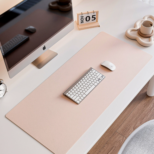 Smooth PU Leather Mouse Pad Waterproof Desk Mouse Mat Large Non-Slip Keyboard Mouse Pad