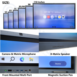 55/75/86 inch 20-punts interactief touchscreen whiteboard met ingebouwde computer (OPS), slim elektronisch bord met draadloze casting voor thuisgebruik - Product Image 3