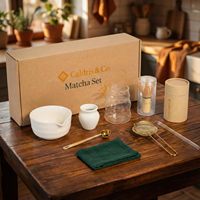 Geling, fournisseur chinois, bol à thé en céramique Matcha Chawan, ensemble mignon, vente en gros, ensemble de thé Matcha avec boîte cadeau