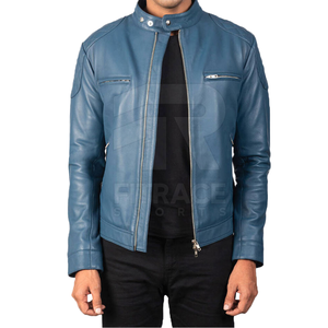 Chaqueta de Lona Acolchada Personalizada para Hombre, Negra, de Cuero de Oveja Genuino, Cuello Alto, Cierre de Cremallera, Invierno, Estilo Urbano, Secado Rápido - Product Image 4