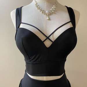 Sujetador deportivo para mujer sin tirantes, con almohadillas lineales antichoque y alta elasticidad, ideal para gimnasio, running, fitness y yoga. Venta al por mayor de fábrica. - Product Image 1