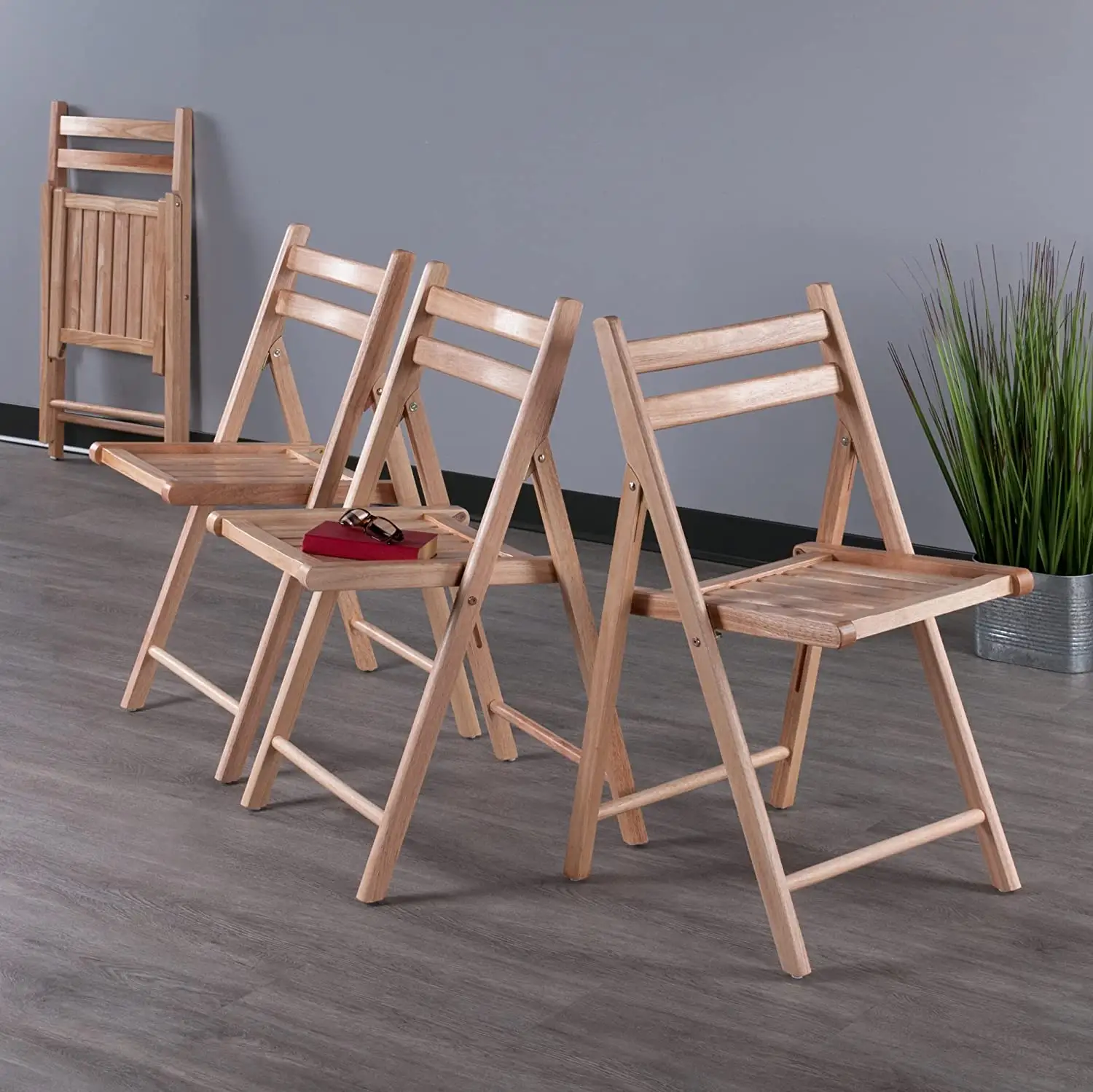 Klapp set Teak Stuhl, Holz hocker, Bambus faltbare 4 PC Hänge sessel für den Außenbereich