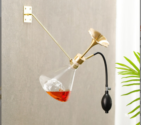 FuYang Transparent Hot Stamped Glass Essential Oil Scent Bottle Pump Sprayer Coffee Bean Tea Spa Fragrance Reed Diffuser