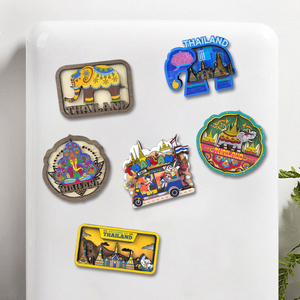 Imán de Madera para Refrigerador con Diseño de Recuerdo Turístico de <span class=keywords><strong>Tailandia</strong></span>, Elefante, Recuerdo Personalizado del País, Imanes 3D para Refrigerador - Product Image 2
