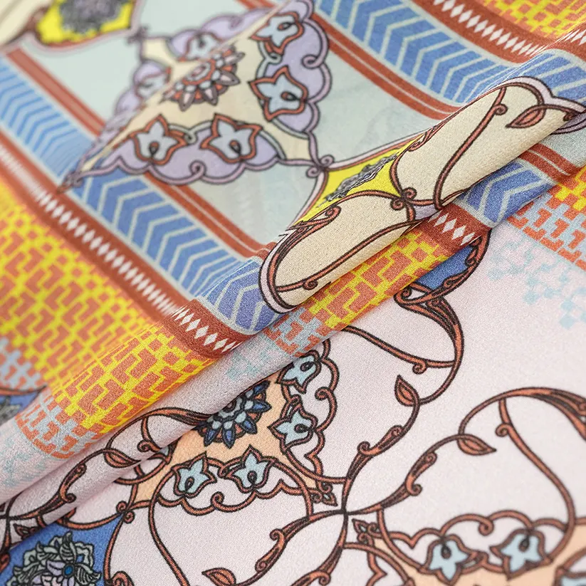 قماش شيفون حريري عالي الجودة بتصميم إيطالي شهير بطباعة رقمية 54 بوصة مقاس 6 مم لتنورة ثوب