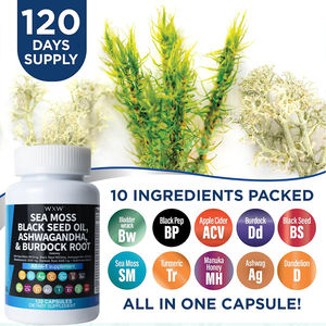 WXW Stock Cápsula de raíz de bardana de musgo marino Cápsulas de musgo marino natural Cápsulas de musgo marino multimineral - Product Image 4