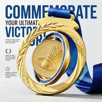 Médaille de sport rotative en or, argent et bronze pour marathon, prix de gros, haute qualité, pas cher