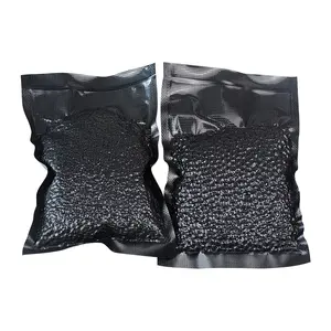 Household Packing Pre-cut 3 Side Seal Food Storage Bag Embossed Black Vacuum Seal Bags