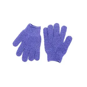 Private label Nylon Five Fingers Body Mitt Massage Exfoliating Bath Gloves