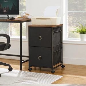 SENYU - Carro de Almacenamiento Móvil con 2 Cajones, Estilo Industrial, con Superficie de Madera, para Sala de Estar y Oficina en Casa - Product Image 6