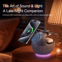 Chargeur sans fil magnétique multifonctionnel en tissu doux 15W, support de téléphone de bureau, veilleuse LED RGB pour smartphone