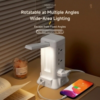 Multiprise de bureau universelle avec câble de 2 m, ports USB intégrés, normes US/EU/UK, style tour
