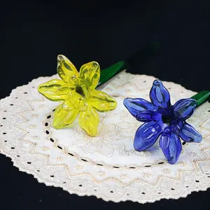 Decorative Handmade Murano Glass Flower For Sale