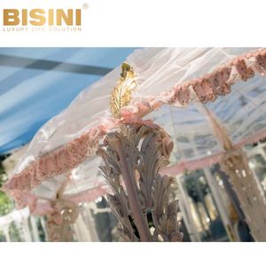 مجموعة أسرة للأطفال مضيئة على الطراز الفرنسي منزل قلعة الأميرة غرفة نوم بنات الأطفال وردية بيضاء سرير زينة على شكل زنبق للسندريلا - Product Image 5