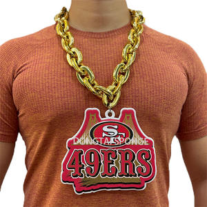 カスタムNFLチームサンフランシスコ49ers 3Dプリント誇大広告チェーンネックレスゲームデーファンアクセサリー - Product Image 6