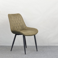 Chaises de salle à manger en velours moderne de luxe, design ergonomique, pieds en métal légers et portables, pour l'ameublement de la maison