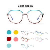 Lunettes de vue modernes unisexes à monture octogonale en fibre d'acétate avec détail créatif sur le bord avant – Commande en gros prise en charge