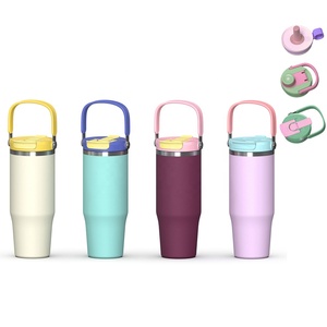 Vaso Térmico Personalizado de 25oz, 30oz, 40oz con Asa, Taza Aislada con Tapa y Popote Abatible, Taza de Viaje de Acero Inoxidable con Asa - Product Image 1