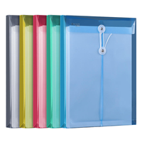 Pochette transparente en PP Kaplo avec fermeture à bouton-pression, format A4, étanche, thermoscellée, réutilisable, pour le bureau, l'école et les affaires